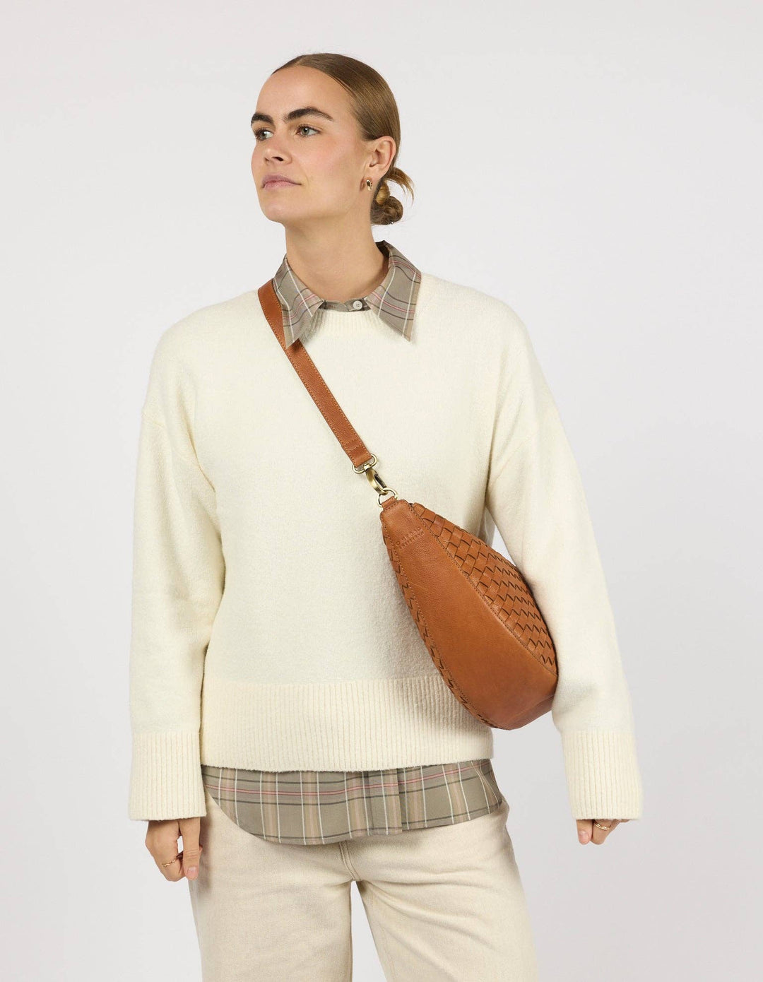 Leo Maxi, Wild Oak Woven Soft Grain Leather