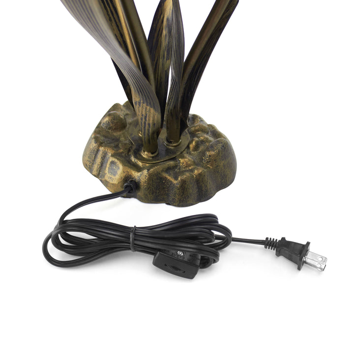 Lily Shaped Table Lamp in Amber