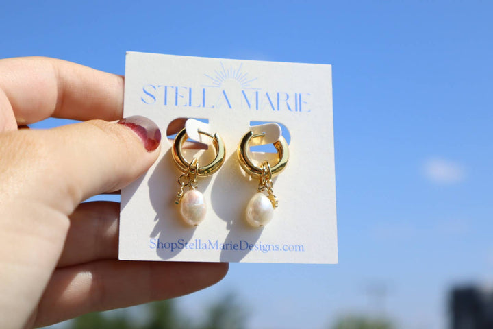 Coastal Pearl Charm Earrings
