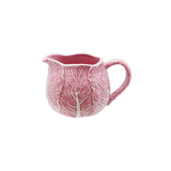 6-1/2"L x 4-1/2"W x 4"H 24 oz. Stoneware Cabbage Shaped Creamer, Pink