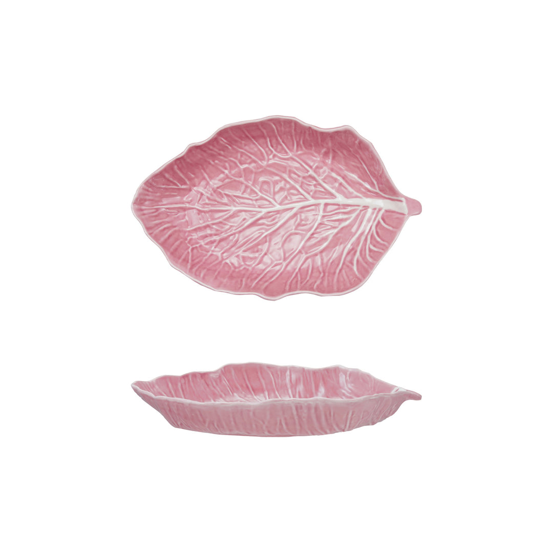 Stoneware Cabbage Shaped Platter, Pink