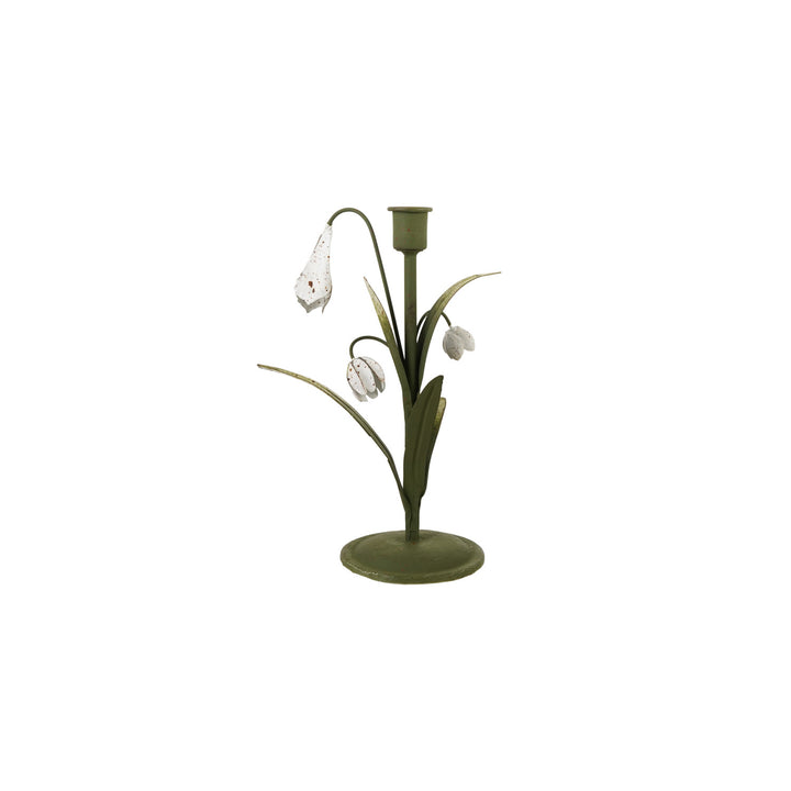 Metal Vintage Reproduction Toleware Lily of the Valley Taper Holder