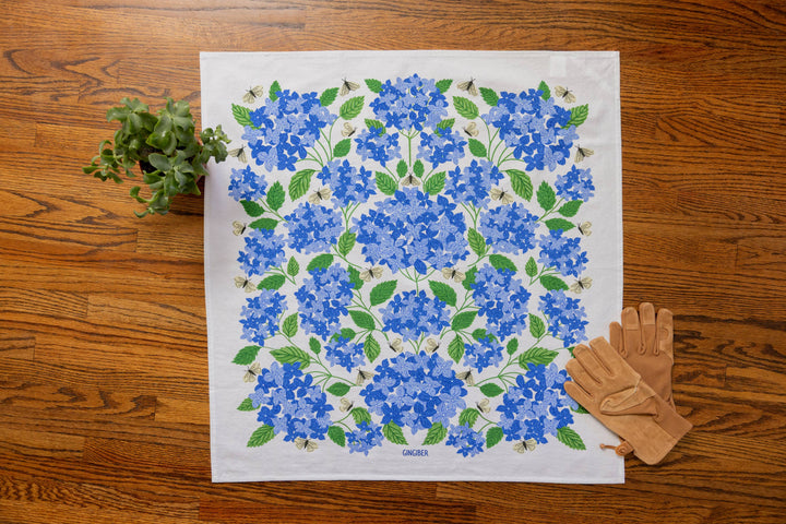Blue Hydrangeas Tea Towel