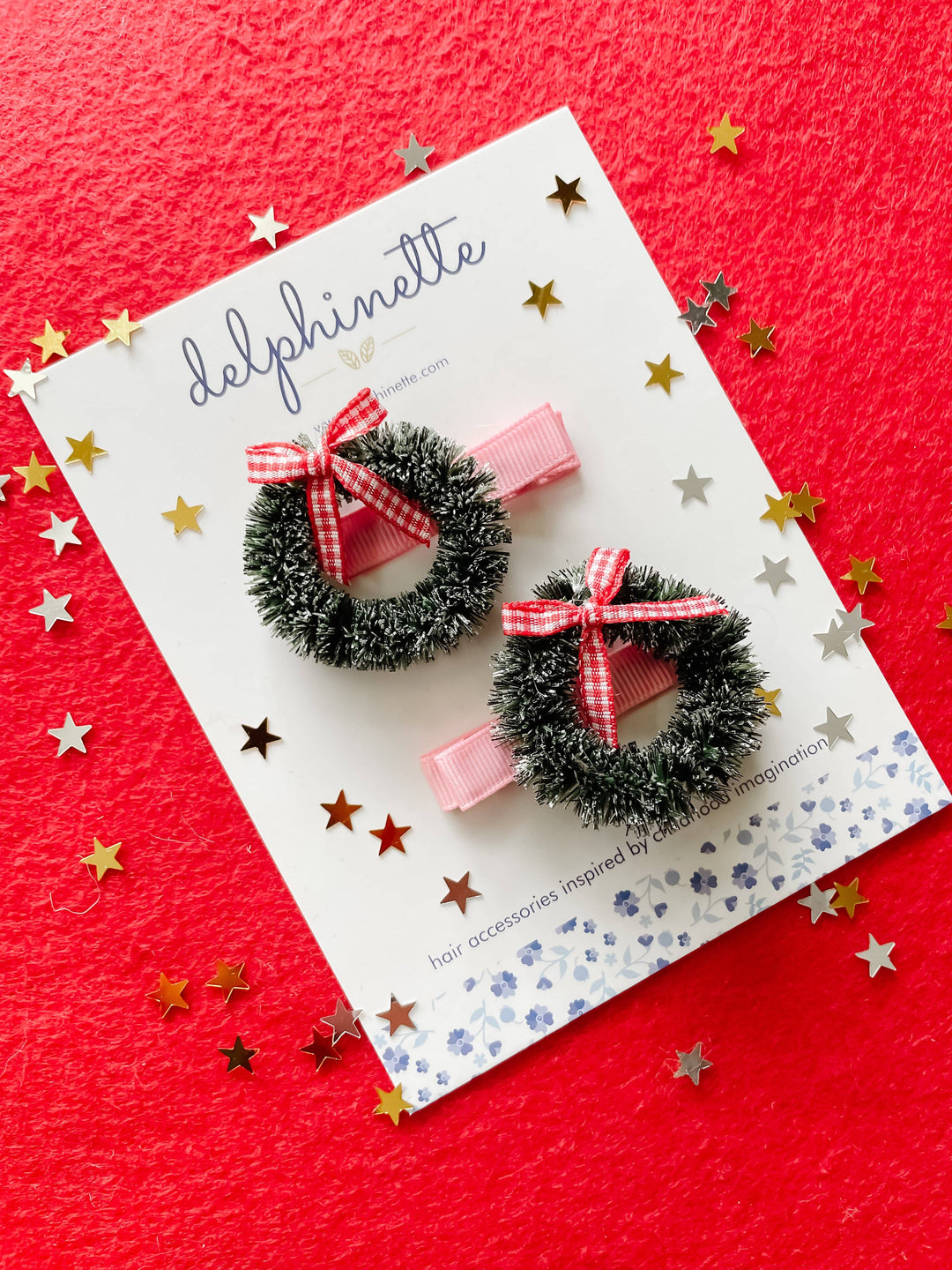 Christmas Wreath Hair Clip Set