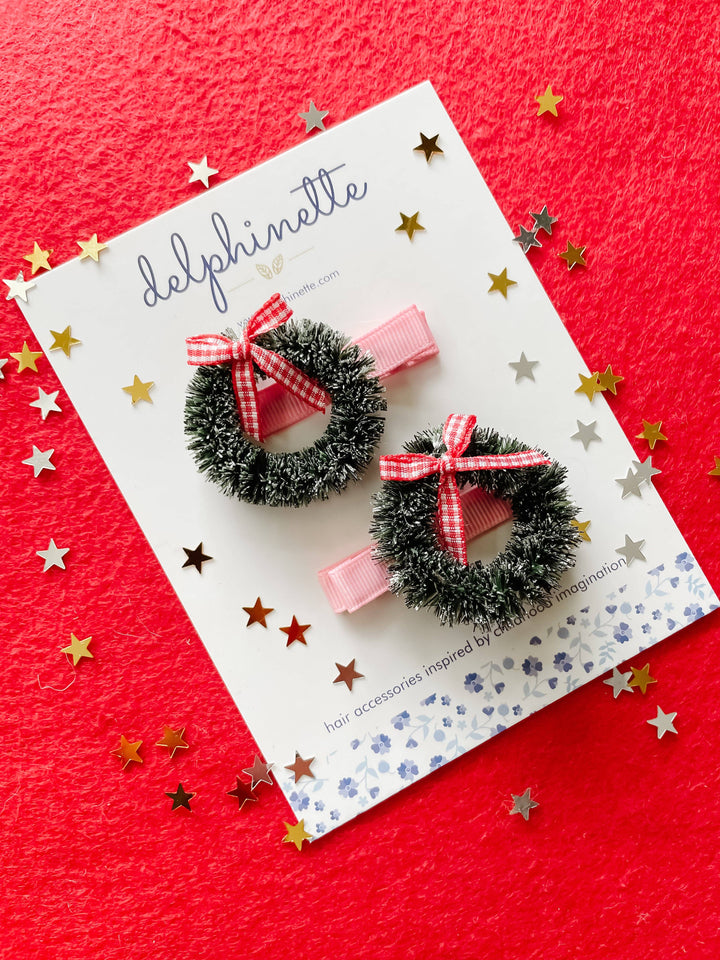 Christmas Wreath Hair Clip Set