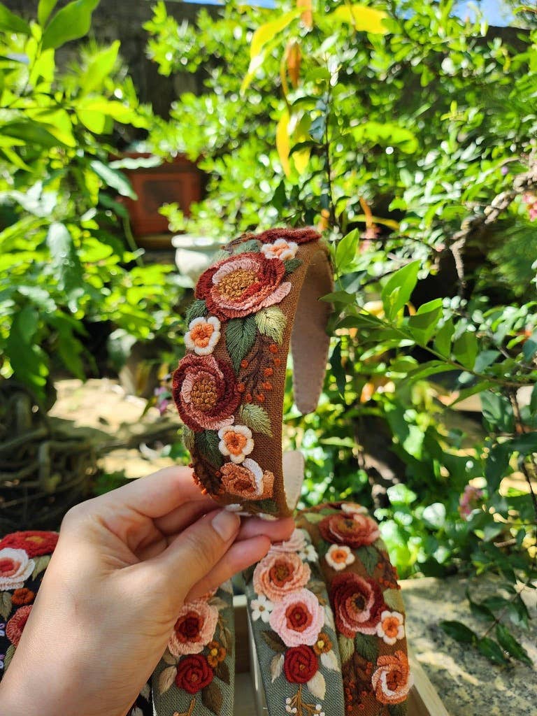 Spring 3D Embroidered Headband