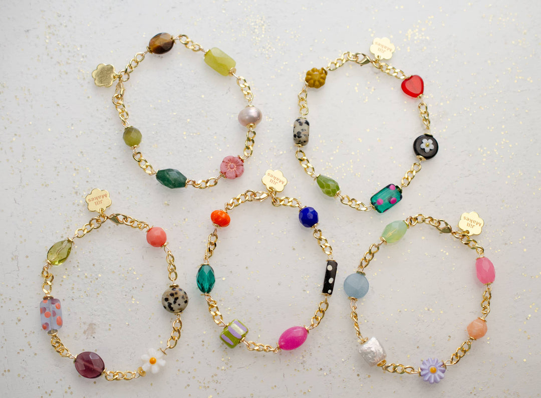 Gold Chain Charm Bracelet