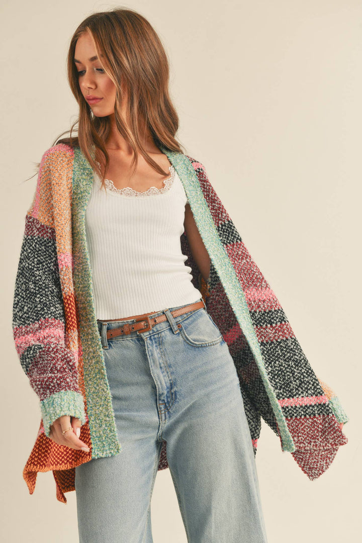 Oversized Color Block Cardigan in 2 Colors