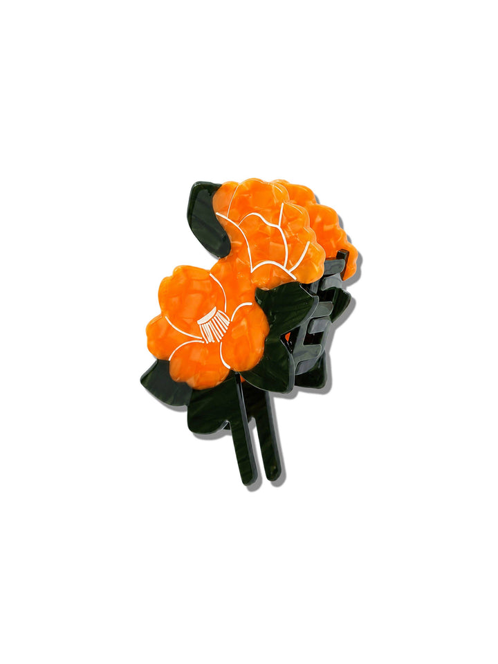 Vintage Poppy Claw Clip in Orange