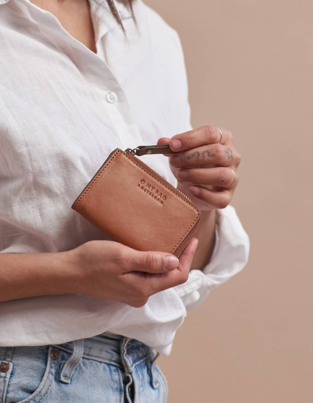 Leather Coin Purse Coco - Cognac Classic Leather