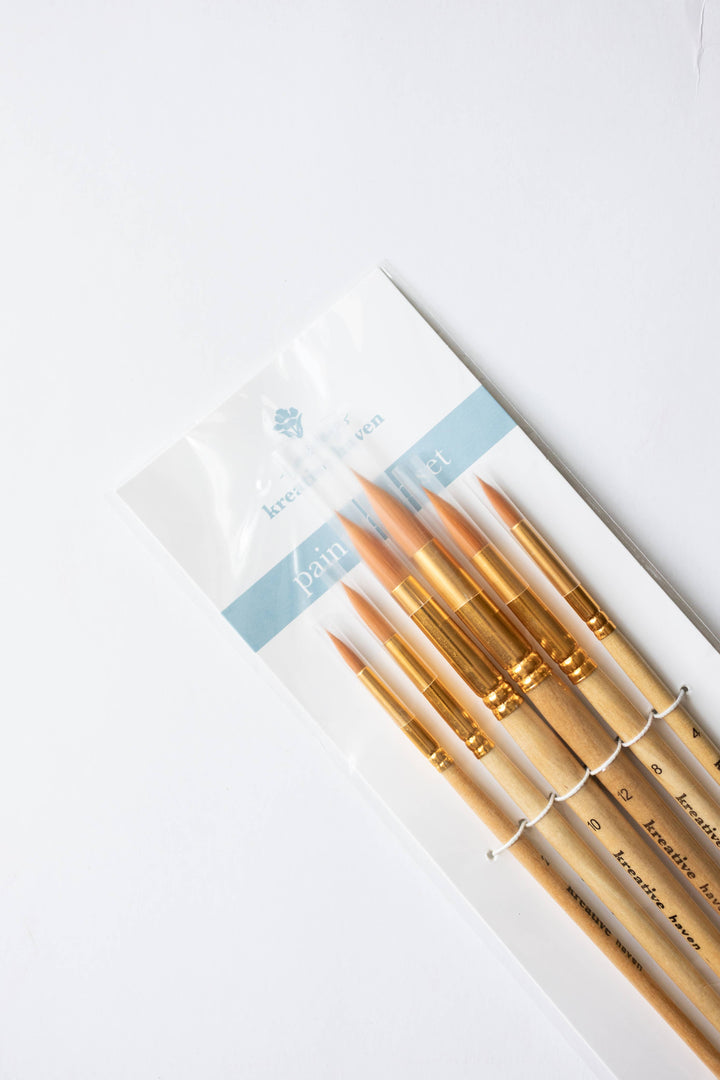 Round Tip Watercolor Brush Set -6 piece