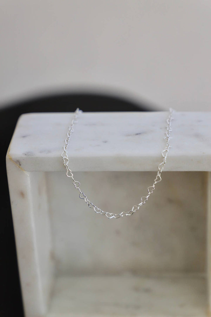 Heart Chain Necklace in Gold Fill