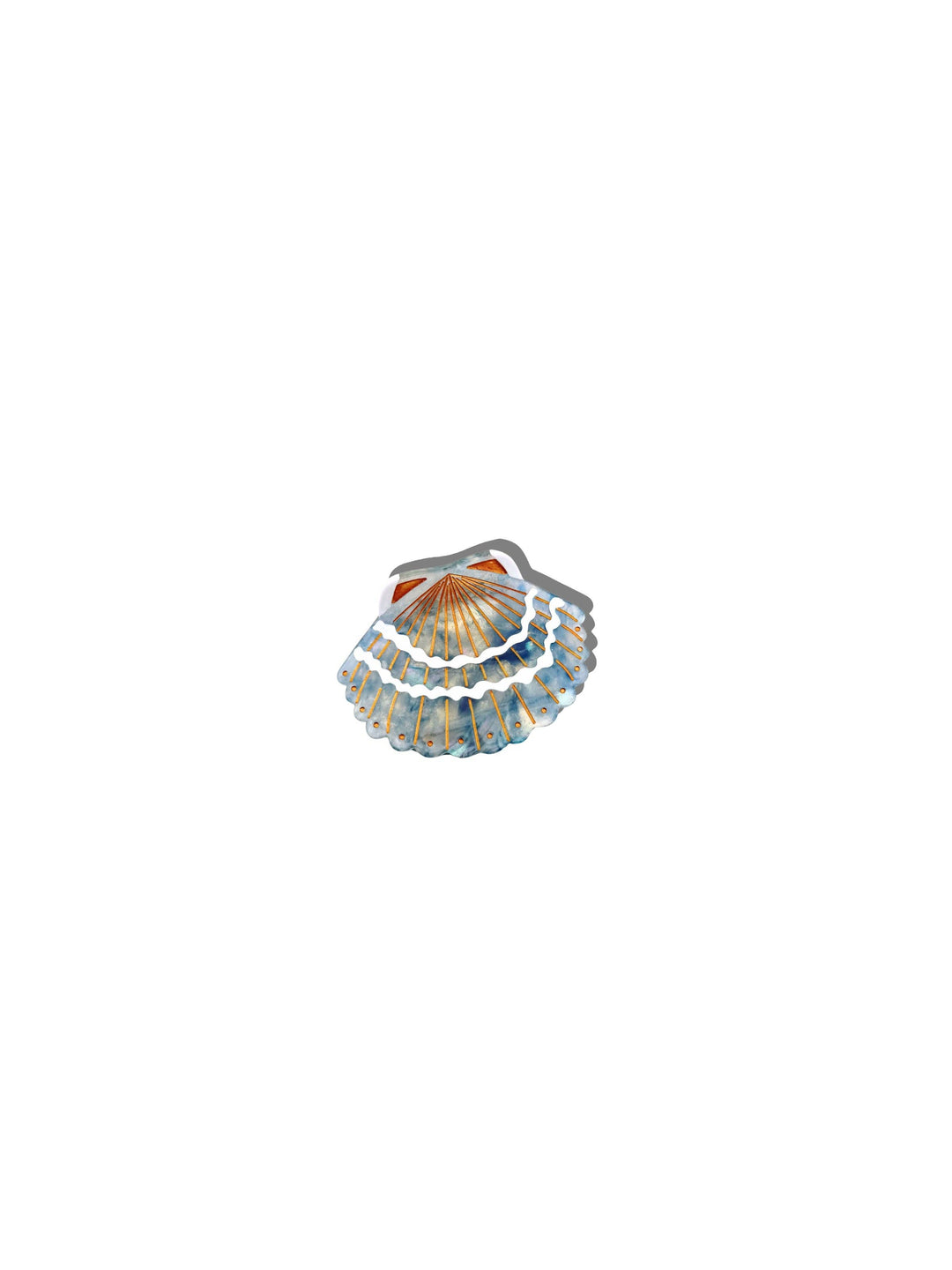 Mini Seashell Claw Clip in Shimmer Blue