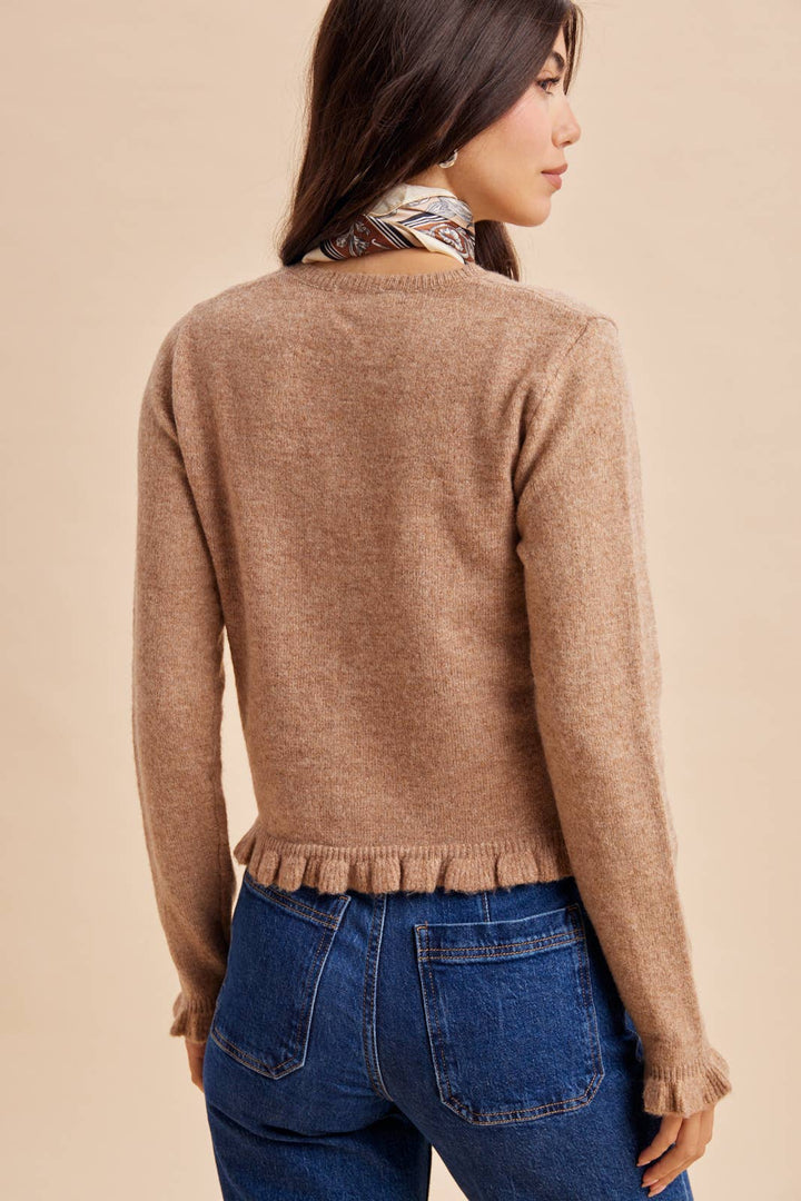 Ruffled Knit Cardigan