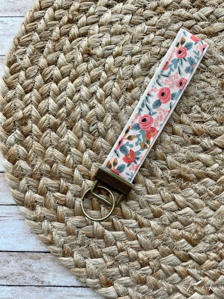 Rifle Paper Co. Peach Rosa Keychain Wristlet