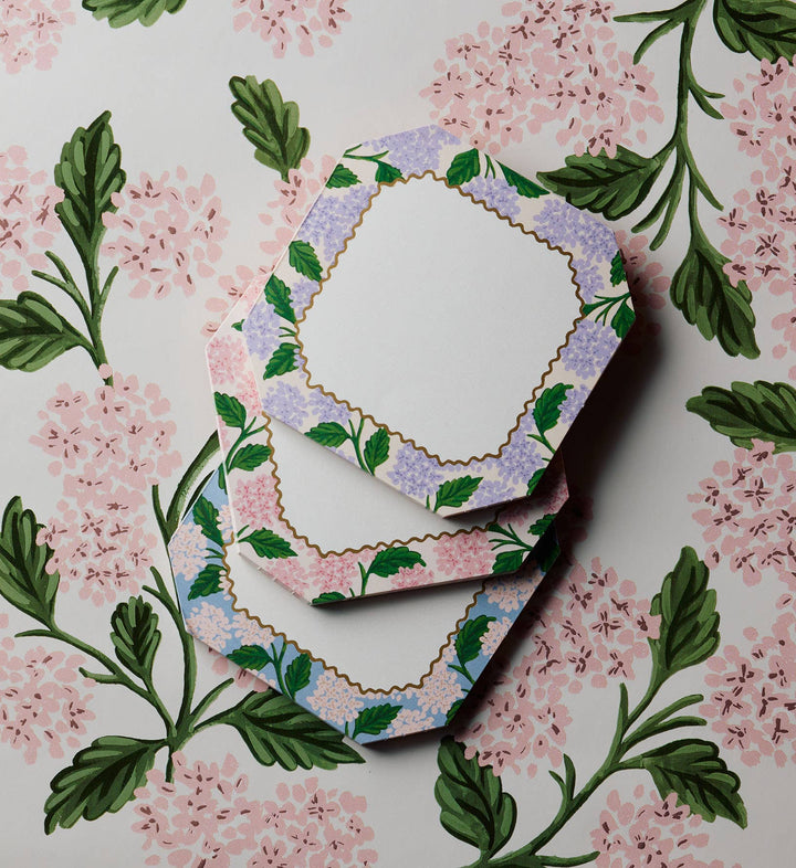 Pink Hydrangea Mini Notepad Trio