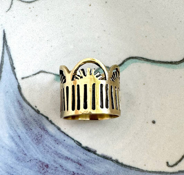 Leah Brass Bandana Slide Ring