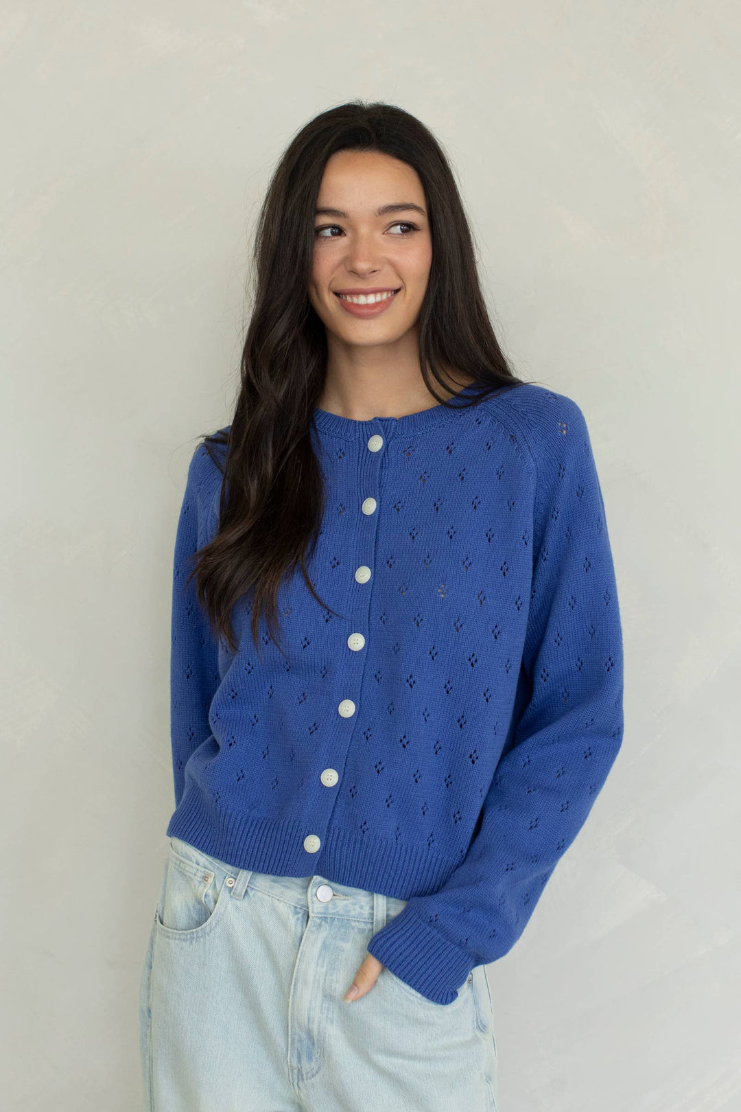 Dara Cardigan in Vintage Blue