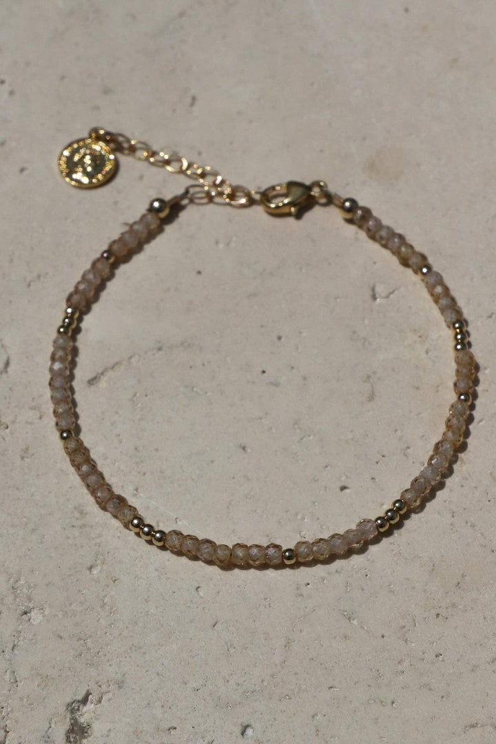 Sunstone CZ Beaded Bracelet