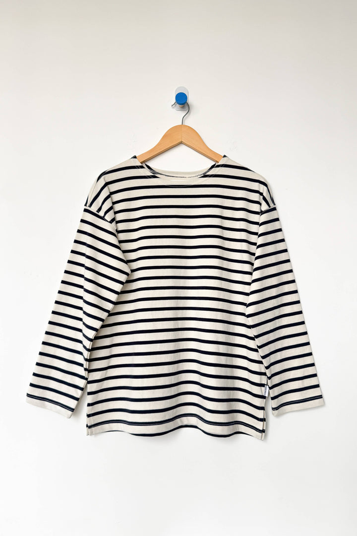 Marseille Top, Navy Stripe On Cream