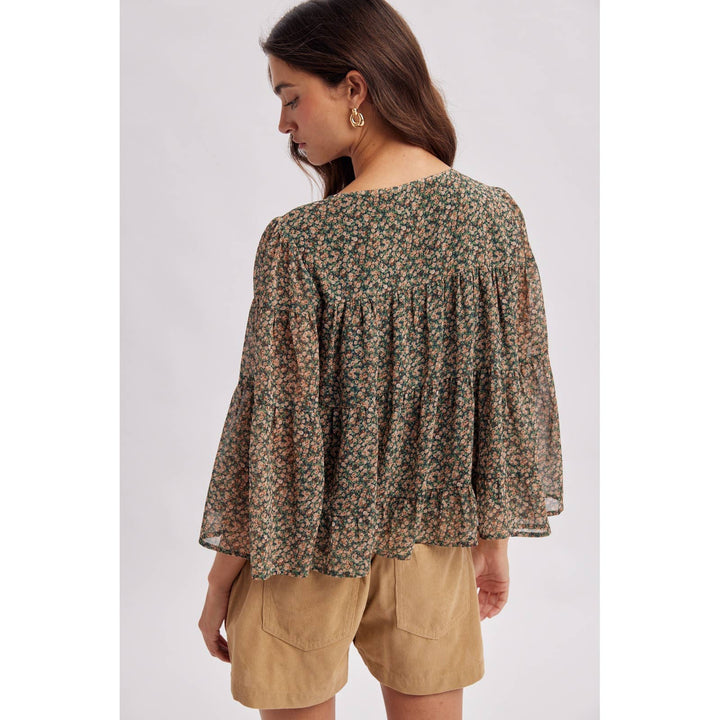 Ditsy Floral Tiered Blouse