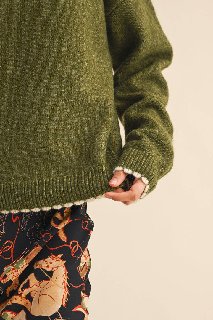 Knit Scalloped Edge Sweater