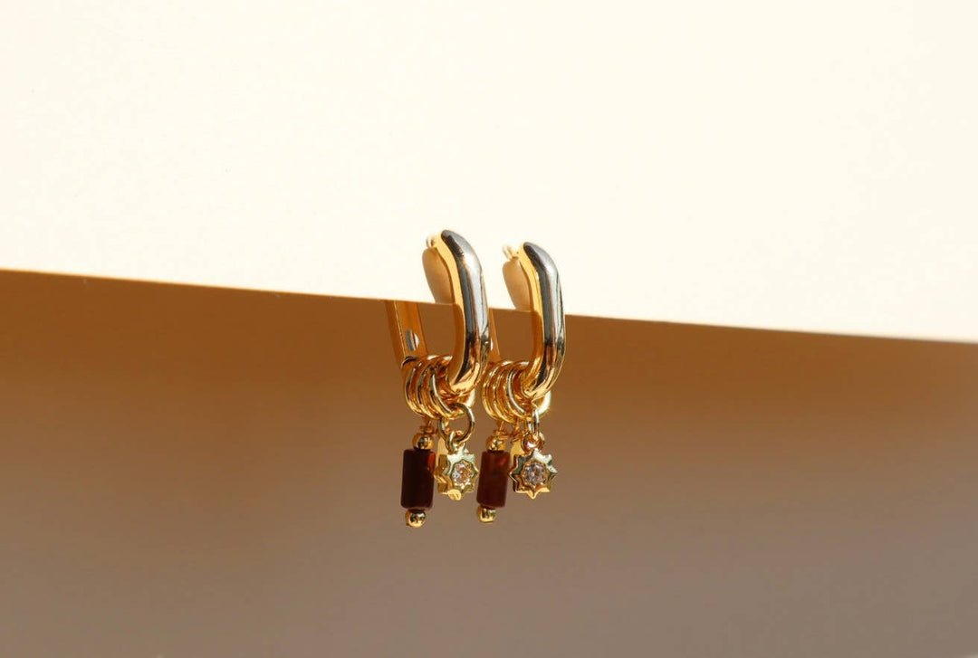 Maroon Charm Earrings