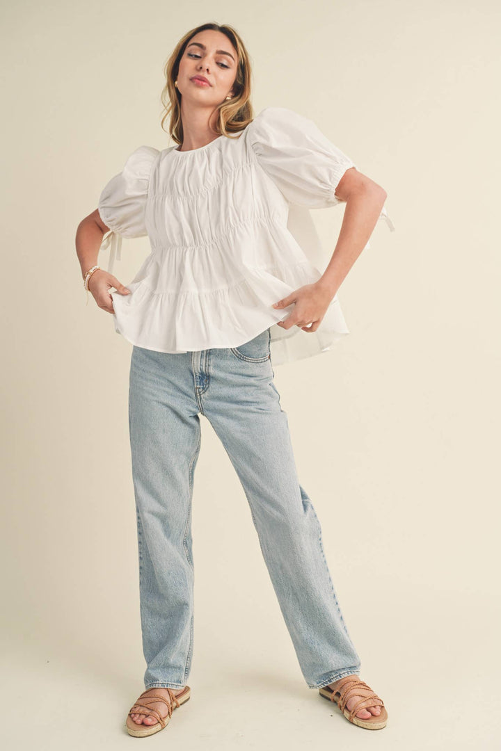 Tiered Puff Sleeve Top