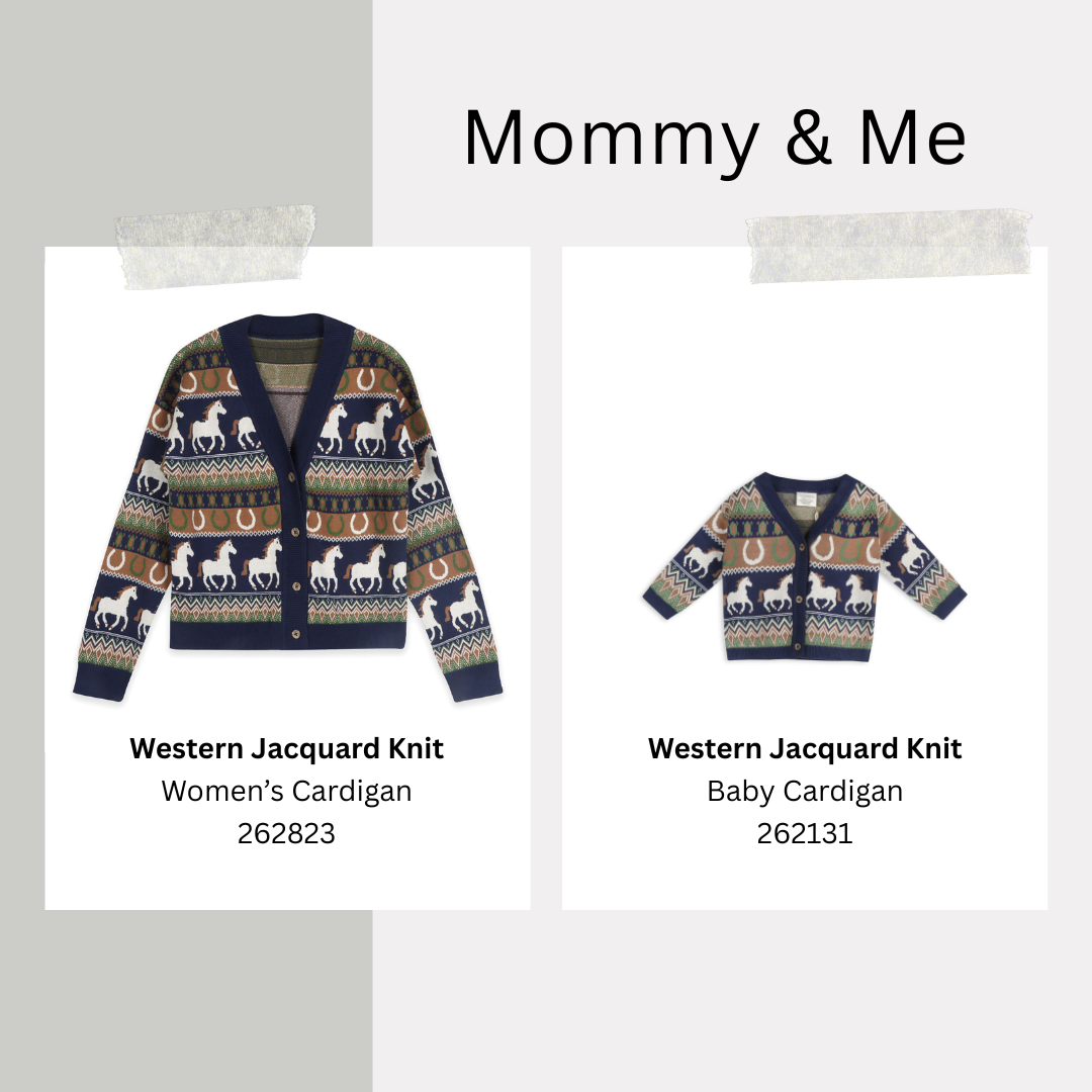 Western Jacquard Knit Baby Cardigan