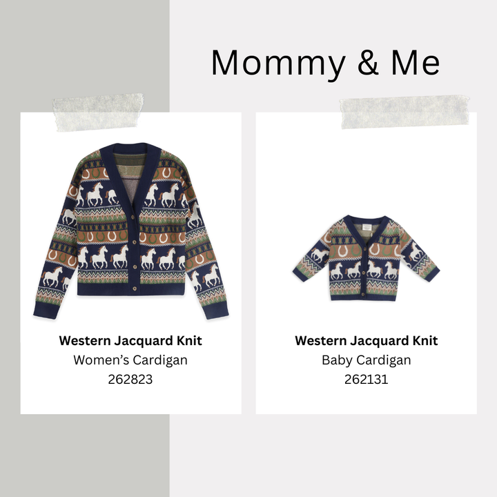 Western Jacquard Knit Baby Cardigan