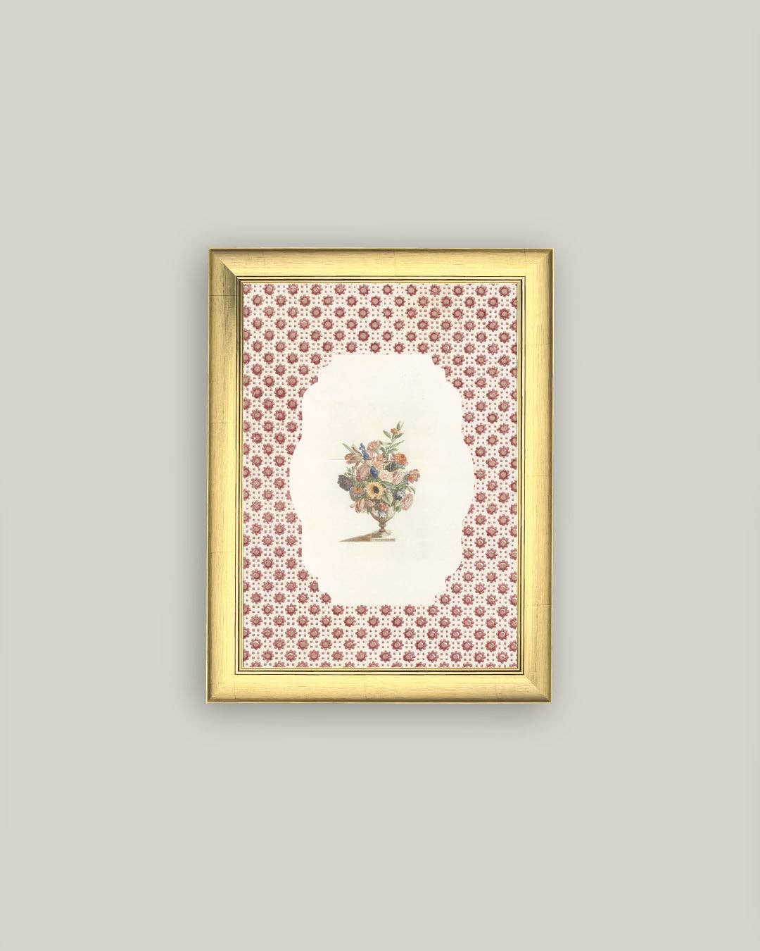 Vase with Flowers Framed Antique Art