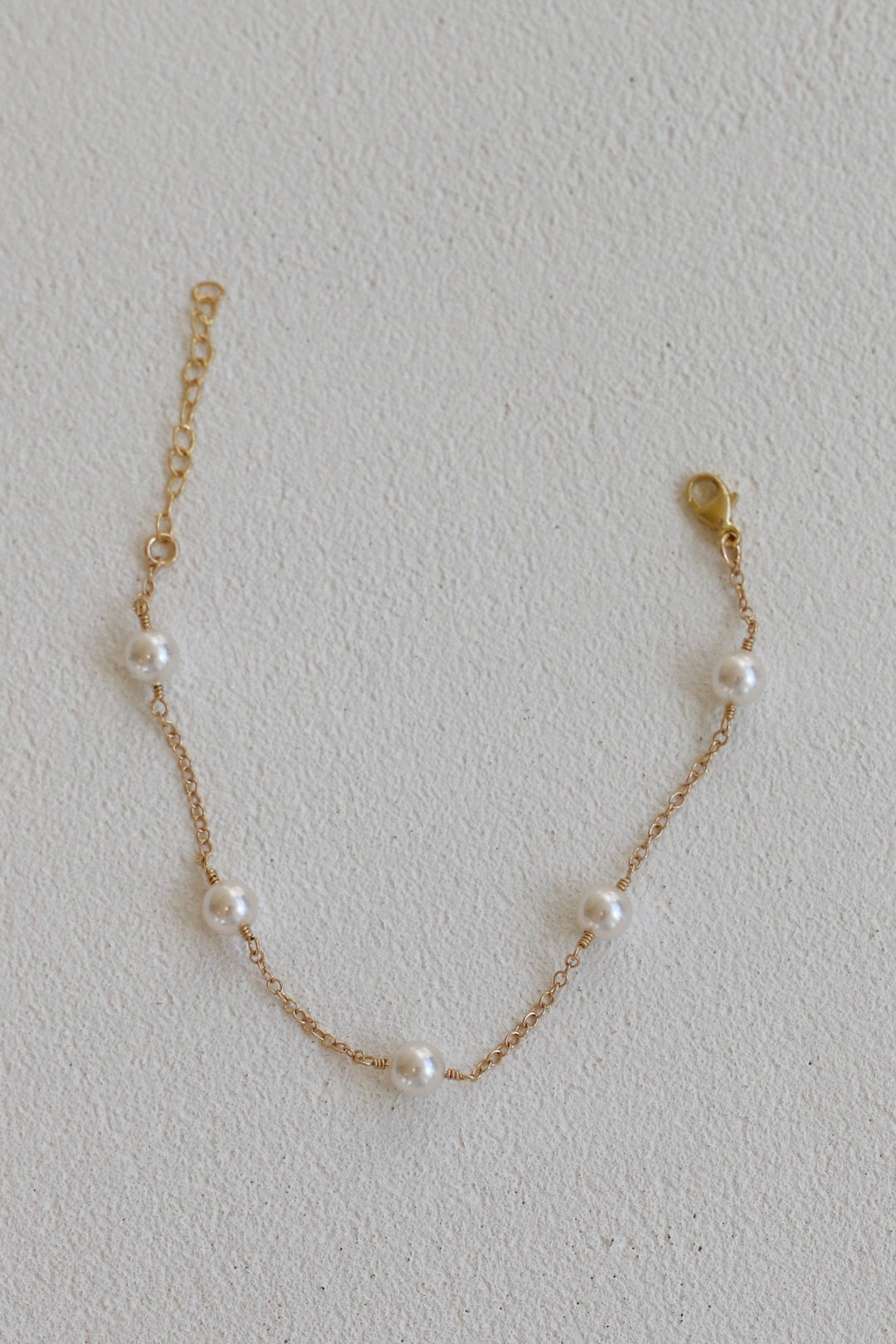 Gold Pearl Station Bracelet