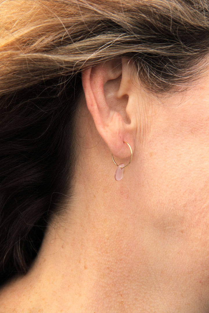 Gold Seashell Hoop Earrings