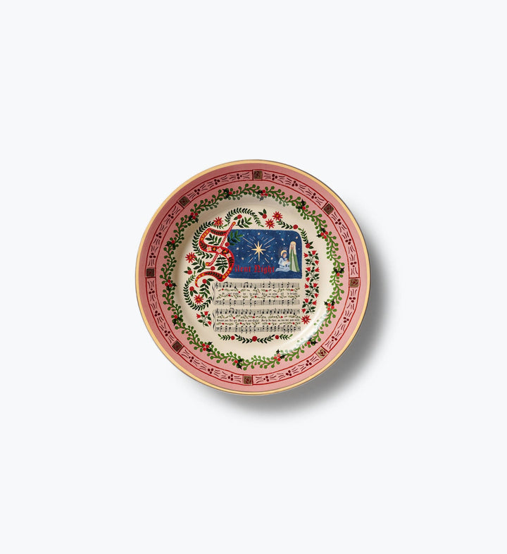 Christmas Carols Porcelain Dessert Plate Set