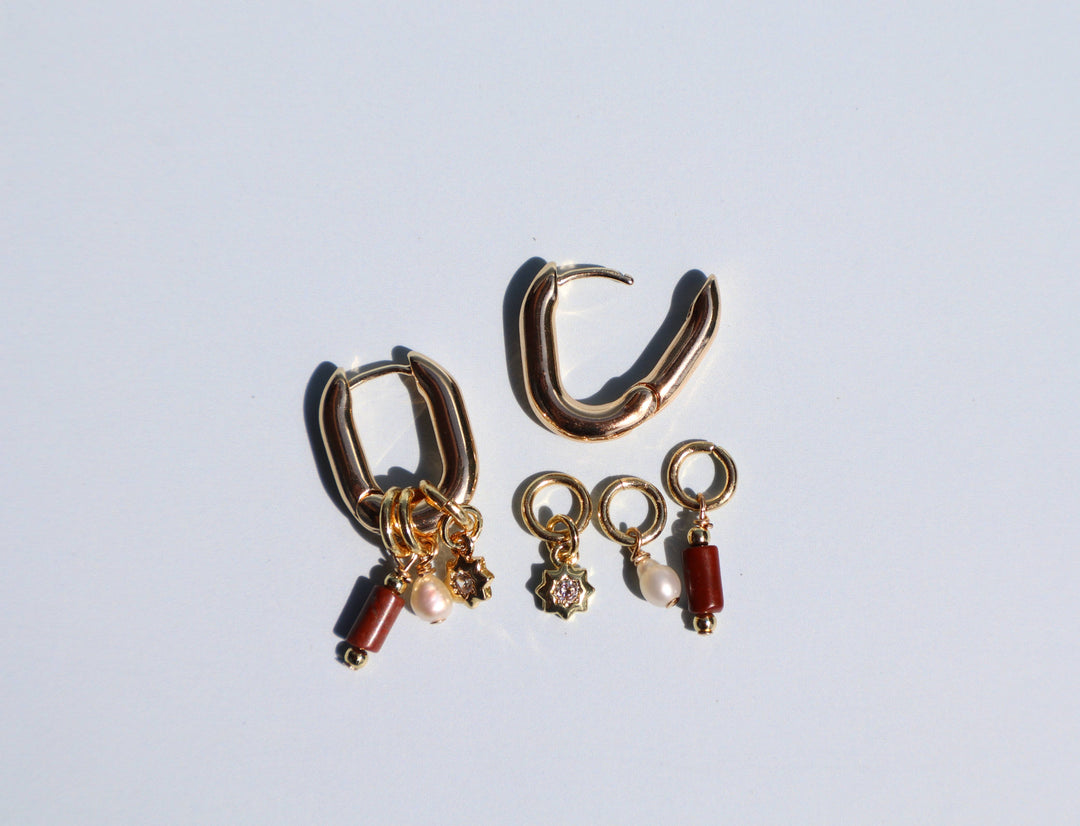 Maroon Charm Earrings