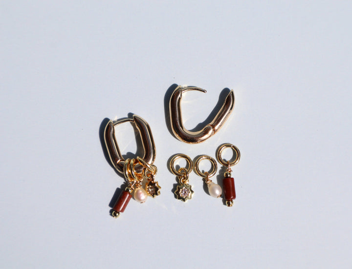 Maroon Charm Earrings