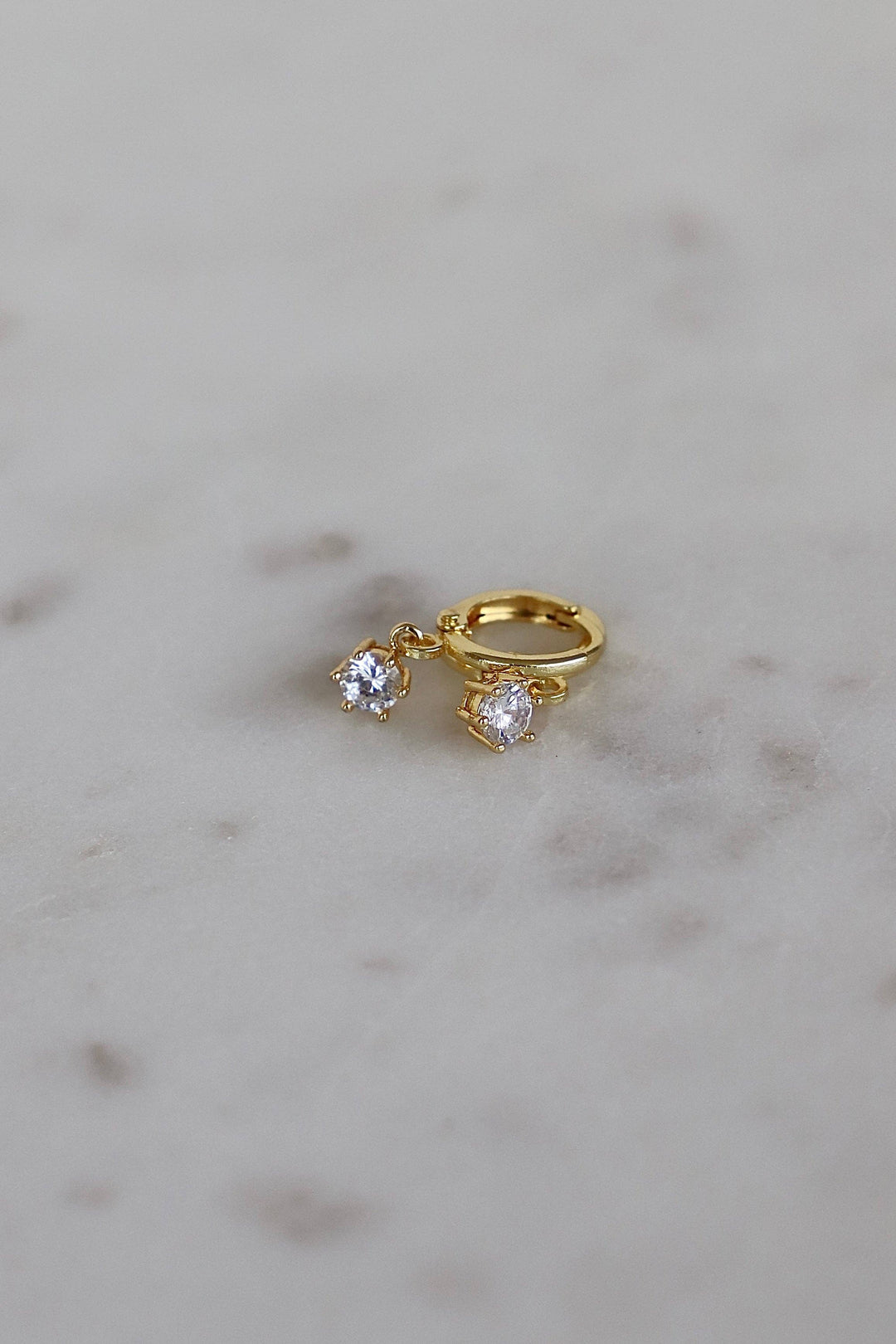 Round Birthstone Huggies