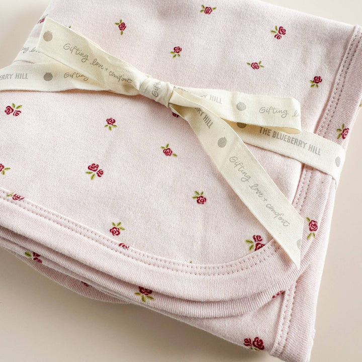Organic Cotton Pink Rose Swaddle