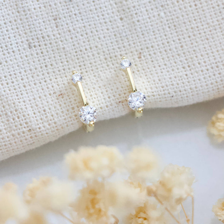 Zircon Pen Huggie Hoop Earrings
