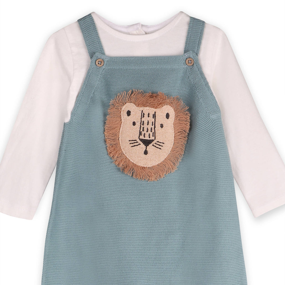 Lion Applique Baby Overall Set