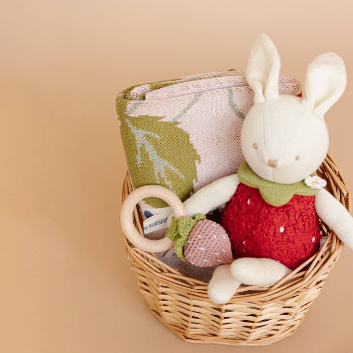 Strawberry Blanket with Bailey Bunny