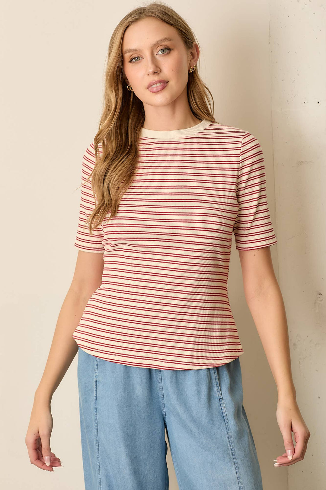 Striped Round Neck Top (2 colors)