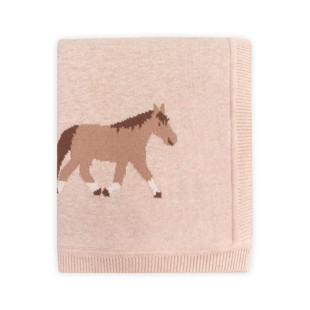 Pony Snuggles Organic Cotton Knit Blanket