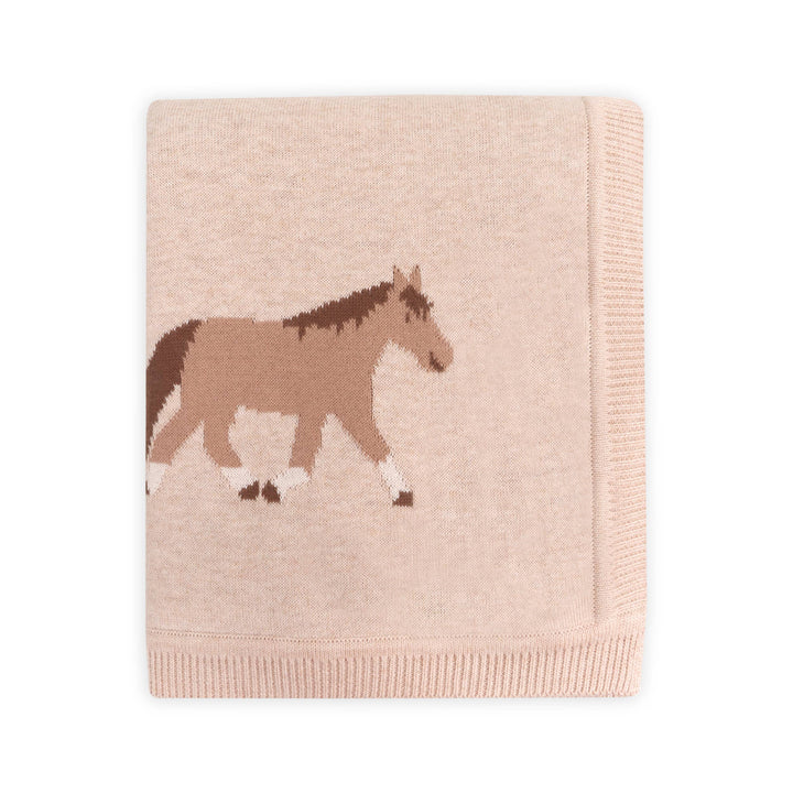 Pony Snuggles Organic Cotton Knit Blanket