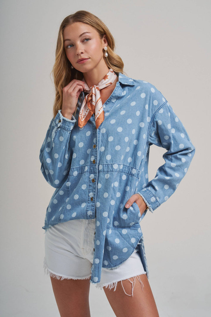 Polka Dot Button Down