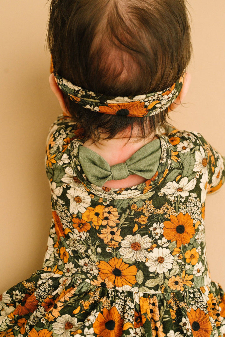 Rustic Blooms Long Sleeve Bodysuit Bambo Dress