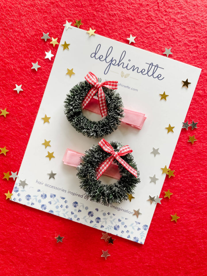 Christmas Wreath Hair Clip Set