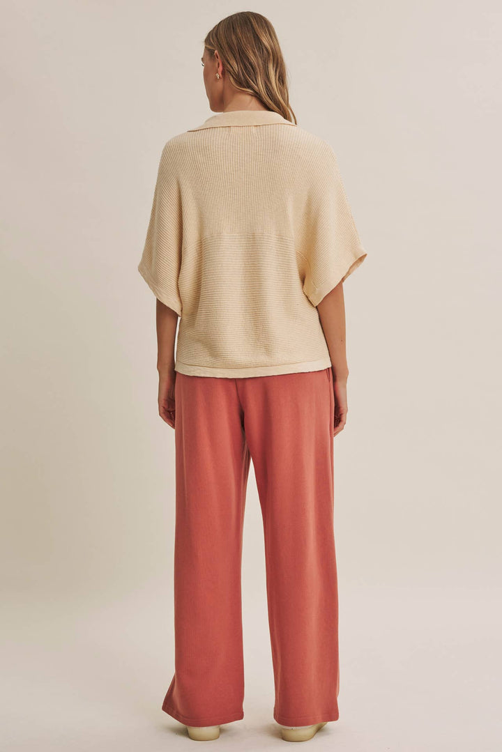 Relaxed Dolman Sweater in Biscuit