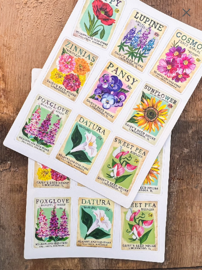 Seed Packet Sticker Sheet