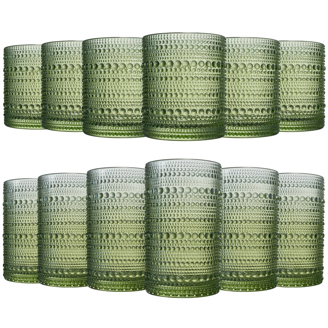 Green Hobnail Glass – Poppy Things